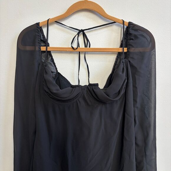 HOUSE OF CB Babydoll Georgette Halter Minidress Women's X-Large D/E (Fuller Cup) - Picture 4 of 10